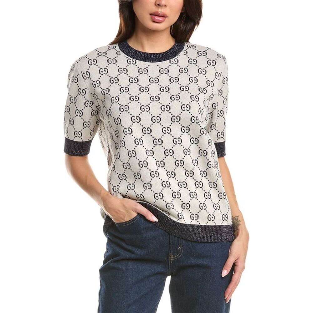 Gucci Womens Gg Sweater, Blue